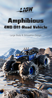4DRC Y10 Voiture télécommandée amphibie à détection gestuelle, tout-terrain, drift, grande 4x4, en métal, jouet éducatif, portée 80m