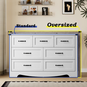 Cómoda de 7 Cajones para Dormitorio, Moderna Cómoda de Madera con Tiradores Metálicos, Diseño Anti-Vuelco - Product Image 3