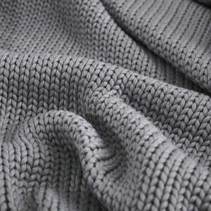 Mantas gruesas y suaves de bambú de alta calidad, mantas de algodón de tamaño doble, manta ponderada de punto grueso para adultos - Product Image 3