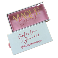 Boîte d'emballage de cils personnalisée et écologique de 2mm d'épaisseur nouveau design de marque privée étui à cils avec logo et paillettes pour cosmétiques
