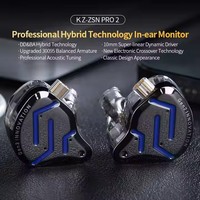 KZ ZS10 Pro X Hybrid 1DD 4BA HiFi Earphone Kabel IEM Bass Dalam Monitor Headphone 3.5mm In-Ear Earbuds untuk Musik Gaming Studio