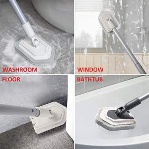 Scrubber per vasca <span class=keywords><strong>e</strong></span> piastrelle 2 in 1 con manico lungo Scrubber per doccia allungabile per la pulizia della vasca da bagno cucina a parete - Product Image 6