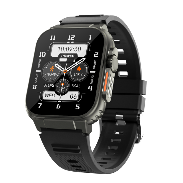 Latest BT Call A70 Music Smart Watch 1.96 Big Screen 600mah Battery Tws Headphones Play Recording IP68 Smart Watch