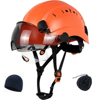 Casques de sécurité de chantier ANT5 CE EN397 ANSI Z89.1 en ABS avec double visière, bonnet en polaire et sac de rangement