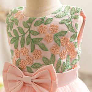 Robe-veste verte pour filles de taille moyenne et grande, robe de princesse brodée pour enfants - Product Image 4