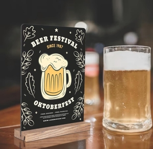 Gỗ nhỏ bảng đen dấu hiệu với đứng bằng gỗ clipboard đơn chủ cho <span class=keywords><strong>Tabletop</strong></span> trang trí - Product Image 5