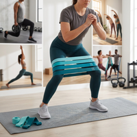Set de Pilates y Yoga, Bandas de Resistencia de Alta Calidad para Gimnasio, Bandas Elásticas de Silicona Verde para Ejercicios