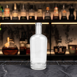Venta caliente Wmpty Botella de vidrio 300ml 500ml 700ml 750ml Vodka Whisky Licor <span class=keywords><strong>Brandy</strong></span> con corcho - Product Image 5