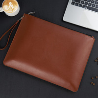 Nueva Carpeta de Documentos con Cierre de Cuero PU Estilo Moderno, Funda para Portátil de Viaje, Bolsa de Almacenamiento de Archivos Impermeable