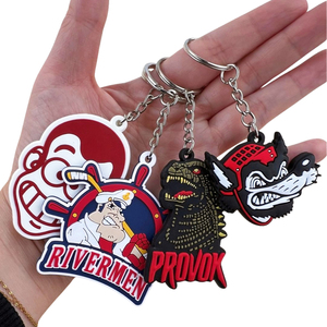 Porte-clés en PVC souple personnalisé sur mesure, toutes formes, faible MOQ, cadeaux promotionnels d'entreprise, porte-clés en caoutchouc 3D - Product Image 1