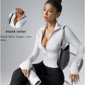 Women's Long Sleeve Zipper Sports Top Bare Sensation <b>Fitness</b> Training Jacket for Autumn Breathable <b>Yoga</b> Sports <b>Wear</b> - Product Image 6