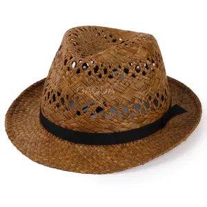 Maohong Factory Wholesales 2023 New Customization Hand Woven Hollow Unisex Raffia Straw Hat