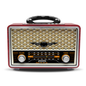 Radio rétro vintage en bois avec cadran rotatif, FM AM SW, basses puissantes, nouvelle génération, Espresso - Product Image 5