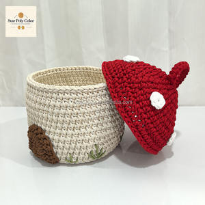 Bolsa De Seta tejida a mano personalizada lindos juguetes de ganchillo para niños caja de almacenamiento de huevos cubierta para pañales de bebé adornos de escritorio cuerda hecha - Product Image 3