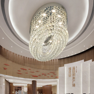 Hiện đại sang trọng sắt cơ sở Đèn chùm pha lê trang trí nội thất ánh sáng Trần cho phòng khách và khách sạn - Product Image 5