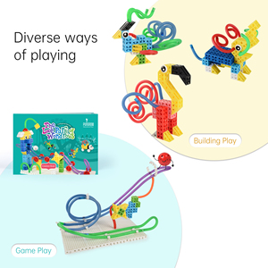 Ensembles de blocs de construction PUNGROW jouets éducatifs créatifs Kits de tige ABS Montessori modèle jouets boucle parc de Cubes de construction merveilleux - Product Image 5