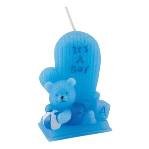 Vela Aromática de Cera de Soja con Forma de Oso de Peluche Azul Cielo, 80 mm, Hecha a Mano, con Diseño Animal, para Decoraciones de Halloween - Product Image 1