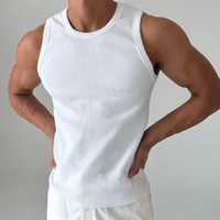 Kaos Tank Top Olahraga Pria dengan Logo Custom, 100% Katun, Ribbed, Bernapas, dan Stretchable