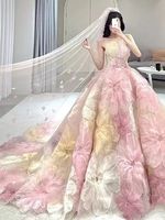 Nouvelle Robe de Mariée NDB11031 Haut de Gamme Luxe Léger avec Décolleté Tube et Traîne, Idéale pour les Performances et les Séances Photo en Voyage