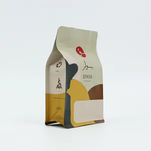 New Design Custom Recyclable 12OZ 5LB Coffee Bag Wholesale Coffee Packages Flat Bottom Coffee Bag With Valve