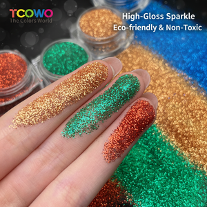TCOWO Polvo de Uñas Brillante Metálico Ultrafino de 0.2mm, No Tóxico, para Decoración de Uñas, Navidad y Fiestas - Product Image 3