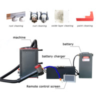 Máquina de limpieza láser de mochila Eliminación de óxido 50W/100W Máquina limpiadora de pulso de batería de litio