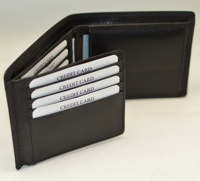 Hommes Saffiano portefeuille triple en cuir véritable avec Protection RFID complète porte-cartes de crédit RFID bloquant fenêtre d'identification