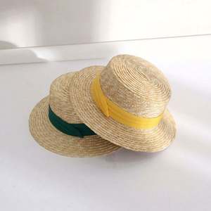 Chapeaux de paille plats unisexes pour l'été, style boater, tissés, pour les vacances, la plage, le voyage, la pêche et le ski, vente en gros à prix abordable - Product Image 2