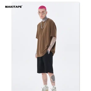 T-shirt unisexe à col rond surdimensionné BE1199, 100% coton, 260GSM, tricoté, logo personnalisé, style streetwear lourd, coupe ample - Product Image 3