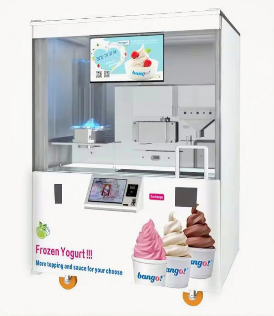 Convenience Robotic Soft Serve Store Ice Cream Vending Machine