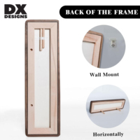 Cadre photo en noyer DX Designs 4x16 pouces pour table, cadre photo panoramique long en bois massif avec plexiglas HD, cadre de collage