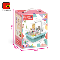 Nouvel ensemble de jouets éducatifs pour enfants : évier de cuisine de simulation avec fonction lave-vaisselle et jeu de pêche, pour jeu d'imitation et bain aquatique