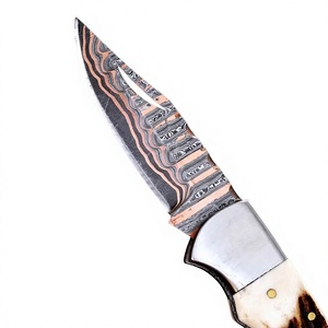 Custom Size Handmade High Quality Industrial Grade Damascus Steel <b>Knives</b> Stag Horn <b>Handle</b> Clip Point OEM Outdoor Camping <b>Knives</b> - Product Image 4