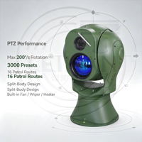 Caméra PTZ thermique refroidie avec zoom 90-1100 mm, détection de véhicules à 30 km, 640*512 MWIR, IP66, suivi IA, sécurité périmétrique