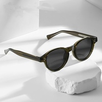 Lunettes de soleil unisexes de qualité supérieure, monture ronde en Tr90, protection UV400, monture CP Rice Nail, couleur marron, Occhiali Da Sole