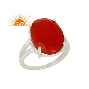 Prong <b>Set</b> Red Onyx Gemstone Ring <b>Indian</b> Sterling Fine Silver Rings Jewelry 925 Silver Ring Manufacturers Vintage Collection - Product Image 1