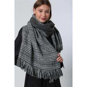 ผ้าพันคอลายสก็อตสีแอนทราไซต์ รุ่น SAL1212 ดีไซน์ทันสมัยเพื่อความสบายและอบอุ่น ผ้าพันคอและผ้าคลุมไหล่สไตล์ชาติพันธุ์ - Product Image 3