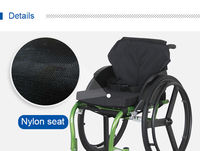 Fauteuil roulant de sport tout-terrain pour compétition, certifié CE, pour personnes handicapées, léger, manuel, cadre en aluminium, revêtement liquide vert, nylon