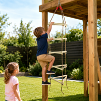 Échelle à cordes triangulaire en bois suspendue pour l'escalade, équipement d'entraînement sensoriel intérieur/extérieur