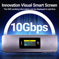 JEYI Visual Smart M.2 NVMe/SATA SSD Boîtier USB 3.2 Gen 2 10Gbps Adaptateur M2 externe en aluminium Support M-Key B + M Key UASP Trim