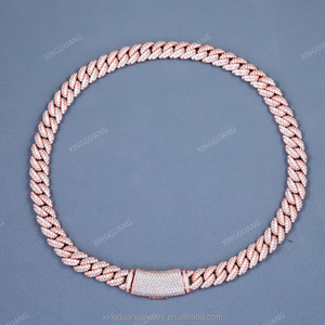 Chaîne et bracelet en argent S925 de 13 mm avec moissanite VVS, style cubain, sertis de diamants, bijoux fins pour hommes et femmes, style hip-hop – Vente flash - Product Image 3
