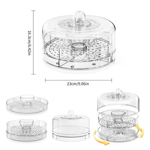 Chilled Veggie Tray 9.06 Polegada Clear Party Platter com 4 Compartimentos Ice Serving Bowl com Tampa Fria Food Buffet Server - Product Image 6