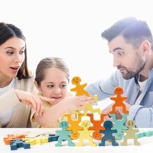 Baby Montessori in legno per bambini Stacking blocco giocattolo <span class=keywords><strong>giochi</strong></span> da tavolo formazione precoce blocchi impilabili colorati - Product Image 1