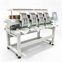 Machine à broder numérique à quatre têtes avec 12 aiguilles pour logos multicolores