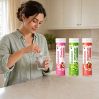 Comprimés Effervescents Xuhuang Vitamine C B3 B12 Pêche Raisin Vert Pamplemousse 21 Comprimés 84g OEM ODM Marque Privée Vente en Gros