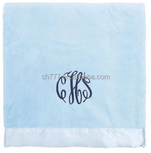 CH-ブランケット026在庫39*39インチサテントリムぬいぐるみエレガントフリースベビーブランケット - Product Image 4