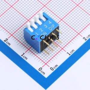 DL-04LT DIP Switch Through hole Component (THT),P=2.54mm Switch Piano Key Single Pole Single Throw 4 2.54mm - Product Image 1