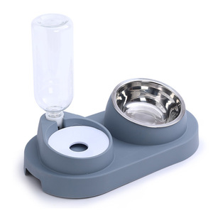 Cat Double Bowl With <b>Automatic</b> <b>Water</b> <b>Dispenser</b> Easy To Clean For Cat Feeding And Drinking - Product Image 3