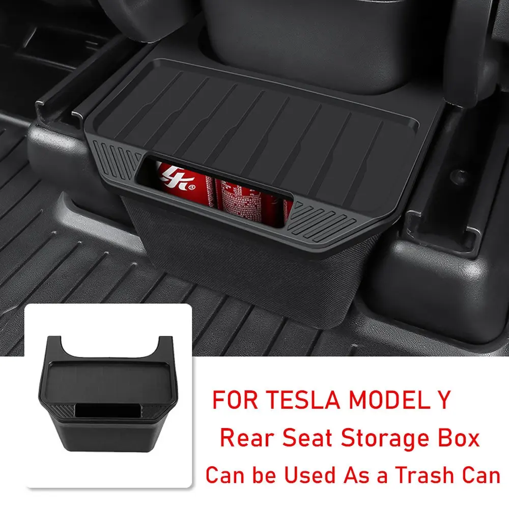 For Model Y Rear Central Control Storage Box TPE Style Car Console Tray Case For Tesla Model Y Accessories