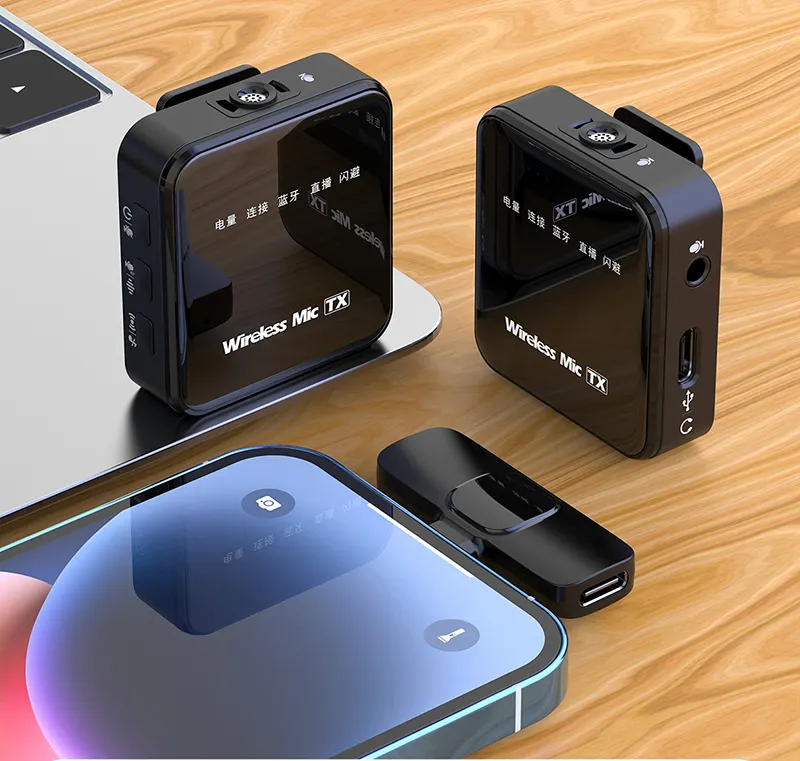 Hoge Kwaliteit Premium Geluiden Professionele Lavalier Microfoon Draadloze Systemen Voor Iphone, Android